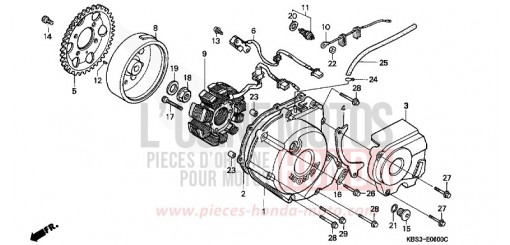 LEFT CRANKCASE COVER/ GENERATOR NSR125RY de 2000